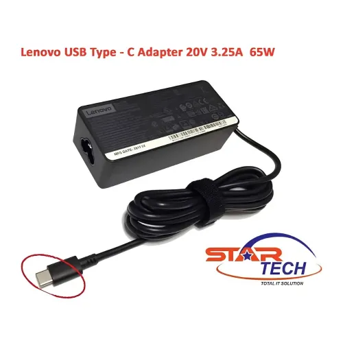 Laptop Power Charger Adapter 65W Type-C for Lenovo